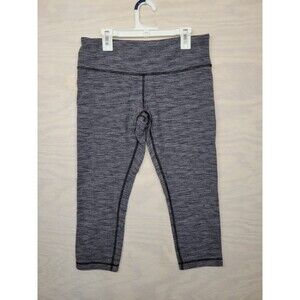 Lululemon Women's SZ 8  Capri’s Leggings Gray/Black Coin Pocket Stretch